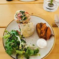 Tempeh Caesar wrap at Aromaticus - Trastevere in Rome