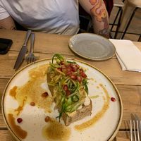 bruschetta con puntarelle  at Aromaticus - Trastevere in Rome