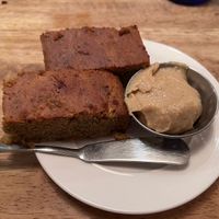 Cornbread with tahini spread  at Souen - East Village in New York City