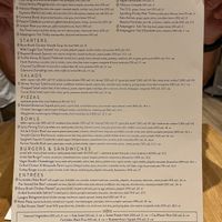 Menu with seasonal dishes  at True Food Kitchen in Jacksonville