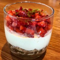 Vegan and Gluten- Free key Lime and Strawberry Parfait (low sugar) at True Food Kitchen in Jacksonville