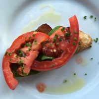 Fancy bruschetta at Encuentro in Oakland