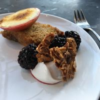 Brown sugar cake at Encuentro in Oakland