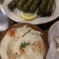 Baba ghanoush and grape leaves  at Kassab's Restaurant in Pittsburgh