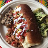 Vegan Sonoran hot dog at Tumerico - 4th Ave in Tucson
