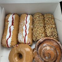 Cream finger buns are the best!  at LA Donuts in Beverly Hills