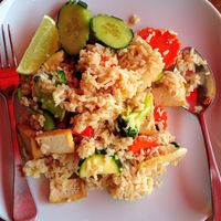 Thai fried rice with tofu & vegetables, $10 lunch menu. at U-TONG in Clayfield