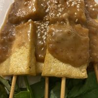 Satay tofu satay sticks are my fave starters at U-TONG in Clayfield