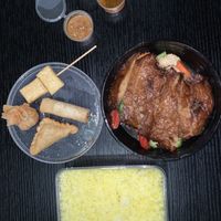BBQ Duck, coconut rice & a mixed entrée   at U-TONG in Clayfield