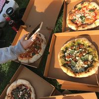 All diferent delicious pizzas at Plant A Pizza in Ghent