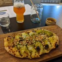 Cheesy garlic bread pesto at Plant A Pizza in Ghent