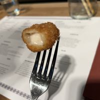 mozzarella stick from the inside  at Plant A Pizza in Ghent