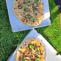 Eggplang and Mushroom at Plant A Pizza in Ghent