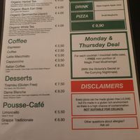 Menu at Plant A Pizza in Ghent