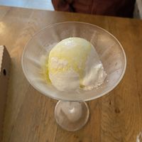 Vanilla ice cream with olive oil and sea salt  at Plant A Pizza in Ghent