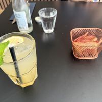 The lemonade is great and a basket of chips   at Plant A Pizza in Ghent