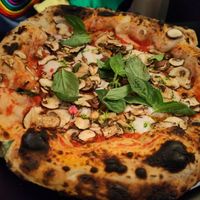 Mushroom pizza at Plant A Pizza in Ghent