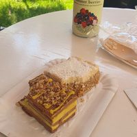 The 2 cakes with no honey (the day we went) at Raw Bakery in Bucharest