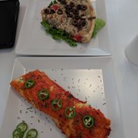 Enchilada and quiche at Raw Bakery in Bucharest