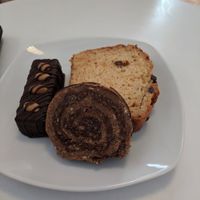 Snickers and two other cakes. SO good. at Raw Bakery in Bucharest