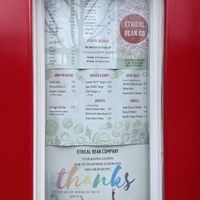 menu  at Ethical Bean Company in East London