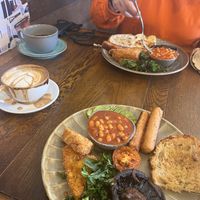 Vegetarian breakfast  at Ethical Bean Company in East London