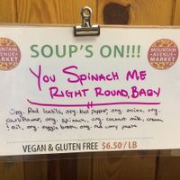 Yummy soups with funny names in the happiest little store ever! at Mountain Avenue Market in Fort Collins