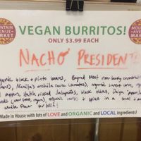 Constantly rotating breakfast burrito flavors... ALL VEGAN! at Mountain Avenue Market in Fort Collins