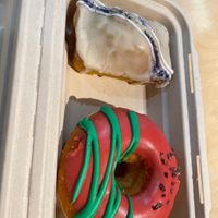 watermelon donut and Earl Grey lemon cake at Hoopla Donuts in Calgary