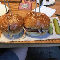 Tofu burger.  Buy one get one free on Mondays! at Slow Boat Brewery in Beijing