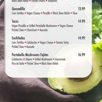 Small vegan menu at Beto & Son in Dallas