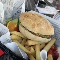 vegan burger at Milecastle Inn in Haltwhistle