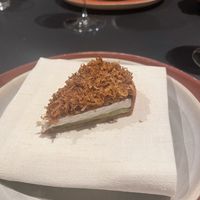 Almond based cheese with leek and lemon (extra cheese course)  at De Nieuwe Winkel in Nijmegen