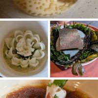 Halfway. Asparagus, kohlrabi, scoby, and tofu skins in a very salty broth. at De Nieuwe Winkel in Nijmegen