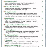 Vegan Foos Menu at Mothers Market in Manhattan Beach