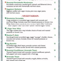 Vegan Food Menu / Vegetarian Food Menu at Mothers Market in Manhattan Beach