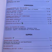 Menukarte  at Fuxägufer in Davos Platz