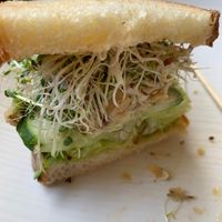 The chick pea sandwich (normally comes with tomato, but not my jam) at Good Earth Market in Clarksville