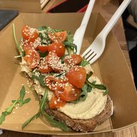 Hummus toast €7.5  at Base V Juicery - Via dei Neri in Florence