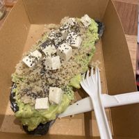 Avocado quinoa toast €8  at Base V Juicery - Via dei Neri in Florence
