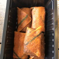 Vegan vlammetjes, spicy fried snacks at Snackpoint De Gans in Goes