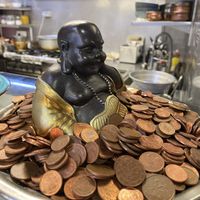 Tolle Deko bei offener Küche  at Vegano in Bremen