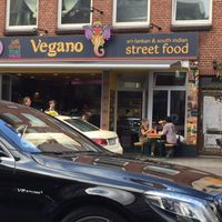 Street view of Vegano, have a drink across the road at the Italian restaurant terrace at Vegano in Bremen