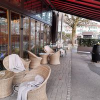 Outdoor seating (in winter) at Mürset in Aarau