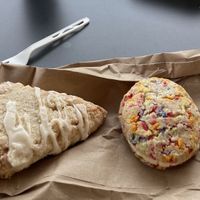 Scone and funfetti cookie sandwich   at Camino Bakery - Brookstown in Winston-salem