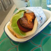 Lunch vegan fish wrap at The Kingfish in Newcastle