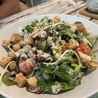Caesar salad with chickpeas and dehydrator eggplant, yummy  at Go Vegan Cafe in Phuket