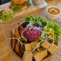 Buddha bowl & burger at Go Vegan Cafe in Phuket