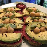 Avocado Toast with Beetroot Hummus;) at Go Vegan Cafe in Phuket