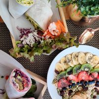 Oat porridge with Coconut milk & some wraps at Go Vegan Cafe in Phuket